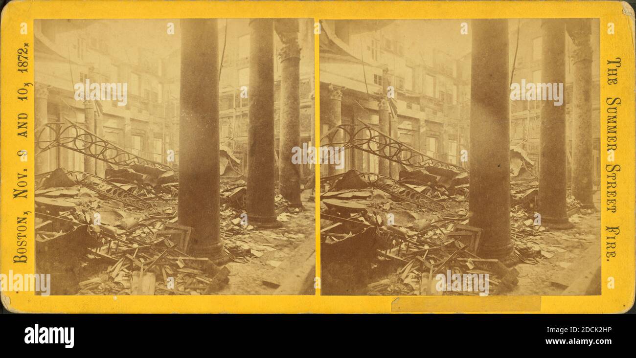 Unidentified view of ruins from the Summer Street fire, Boston, Nov. 9 and 10, 1872., still image, Stereographs, 1872 Stock Photo