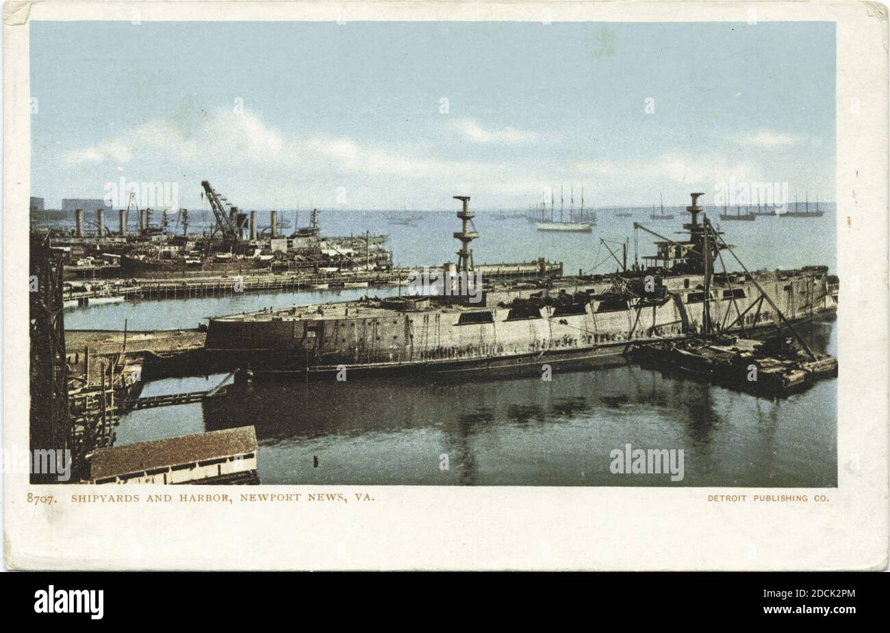 Shipyards and Harbor, Newport News, Va., still image, Postcards, 1898