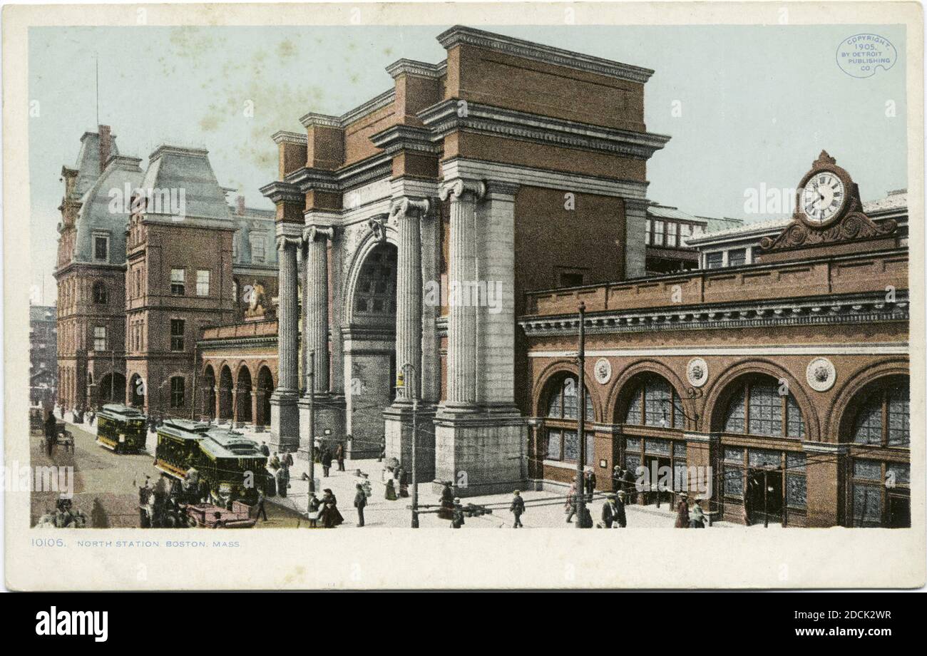 North Station, Boston, Mass., still image, Postcards, 1898 1931 Stock