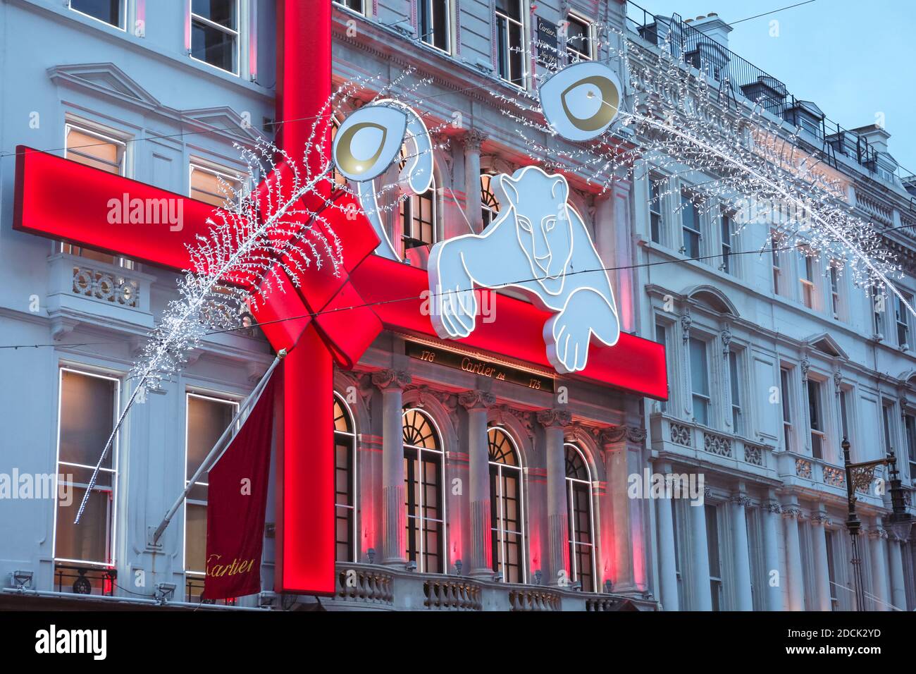 London, UK. 21 November 2020. Cartier store in Christmas decoration on