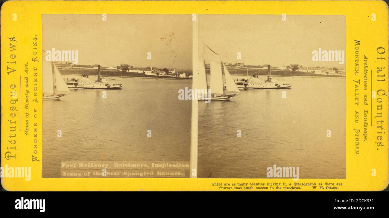 Ft. McHenry, Baltimore, Inspiration Scene of the Star Spangled Banner., still image, Stereographs, 1875, Chase, W. M. (William M.) (ca. 1818-1901 Stock Photo