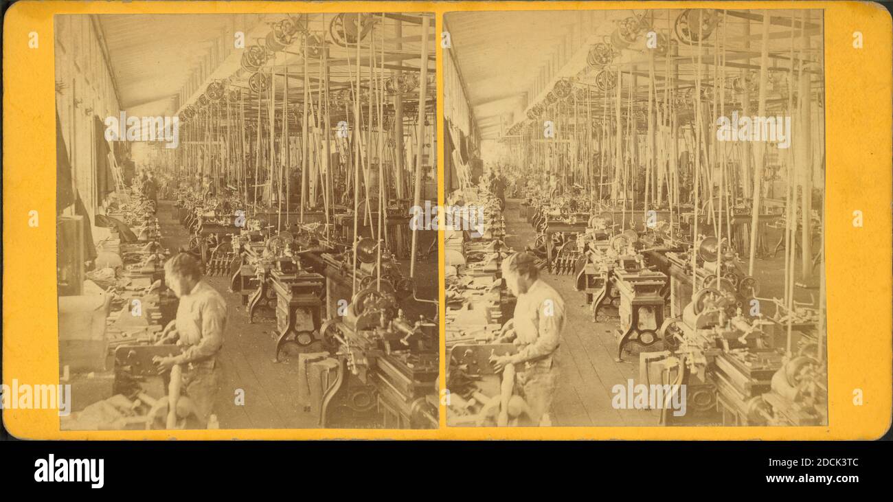 Putnam Machine Company's shop, interior view., still image, Stereographs, 1850 - 1930 Stock Photo
