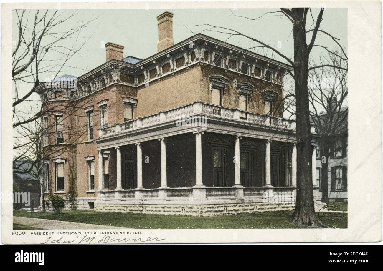 President Harrison's House, Indianapolis, Ind., still image, Postcards, 1898 - 1931 Stock Photo