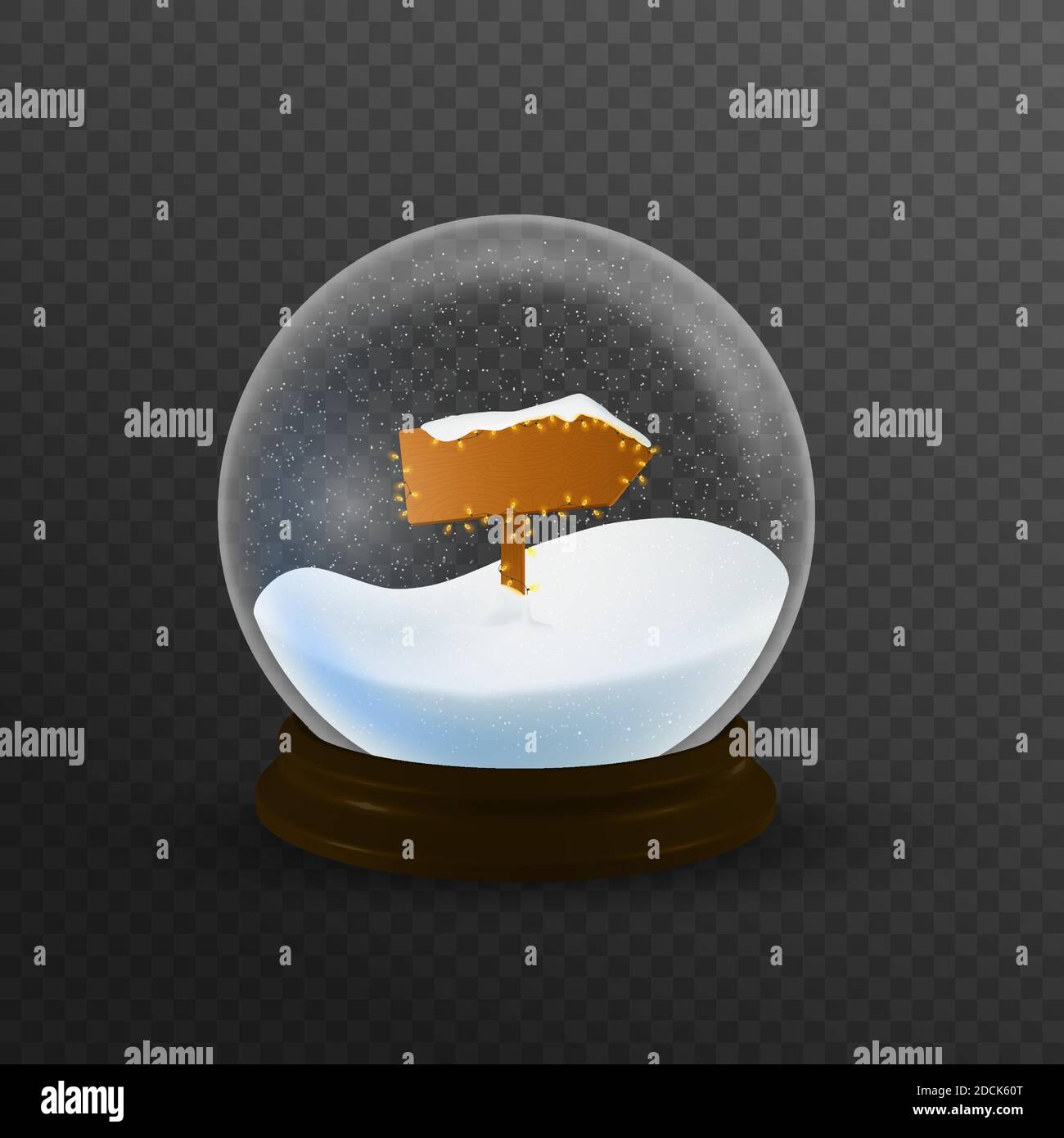 Christmas Snow globe with North Pole sign and the falling snow