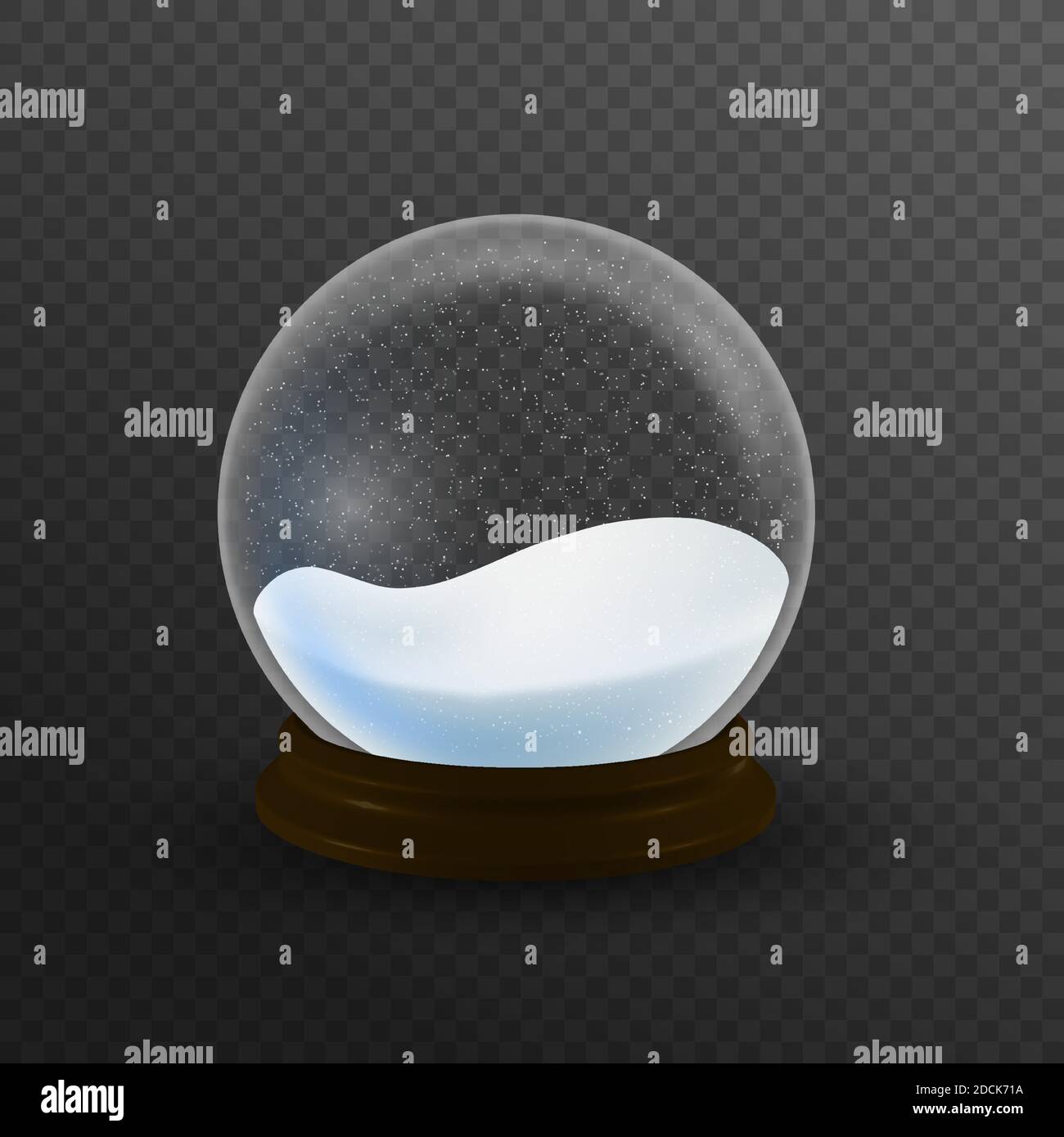 vector illustration of snow globe ball realistic new year chrismas ...