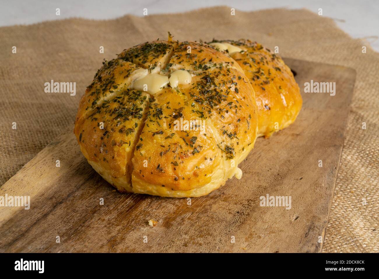 Korean Garlic Cream Cheese Bread Stock Photo Alamy