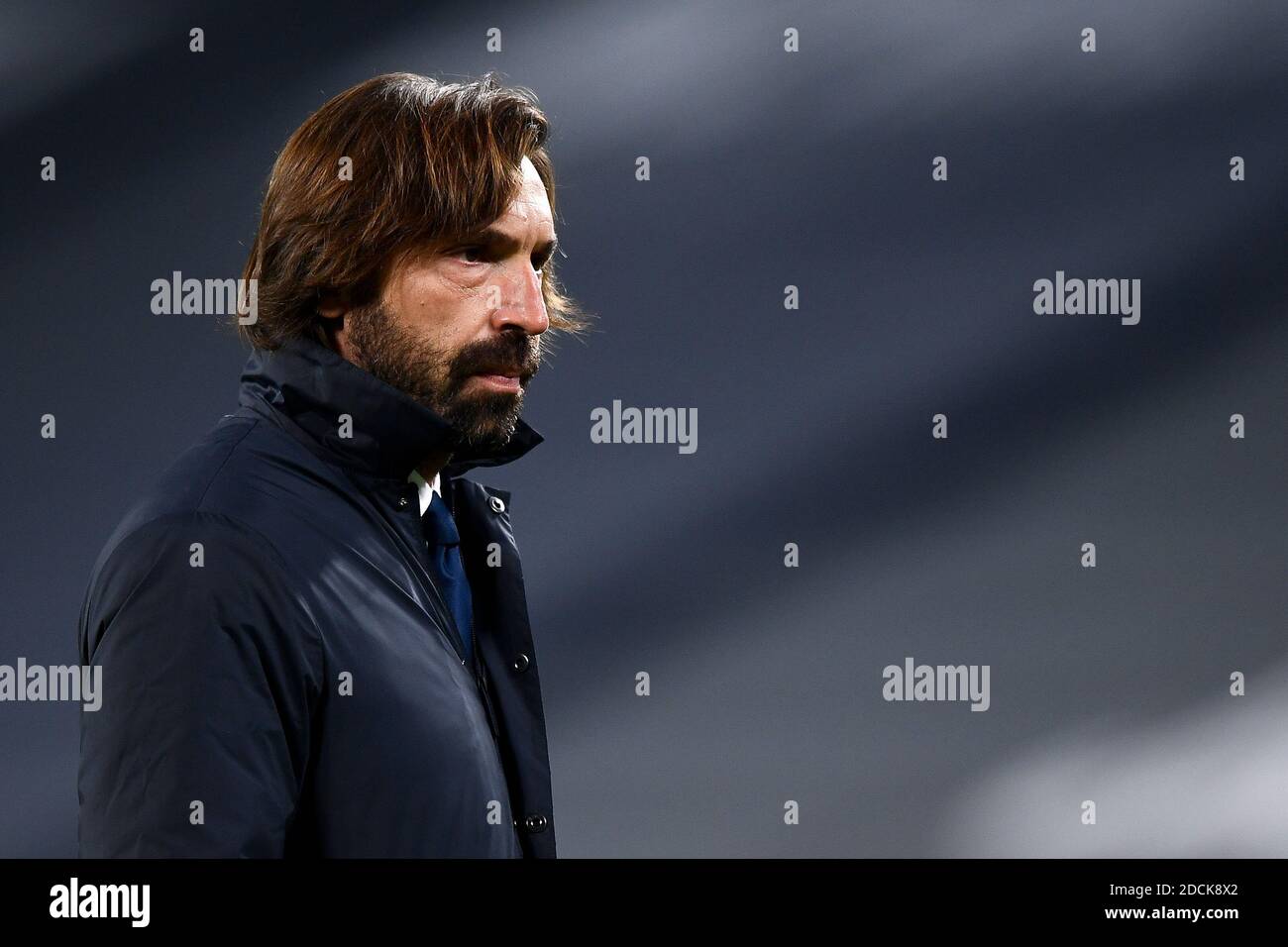 Turin, Italy - 21 November, 2020: Andrea Pirlo, head coach of Juventus FC, looks on prior to the Serie A football match between Juventus FC and Cagliari Calcio. Credit: Nicolò Campo/Alamy Live News Stock Photo