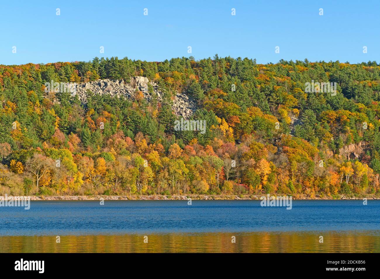 Calm Waters and Fall Colors in Devils Lake State Park in Wisconsin