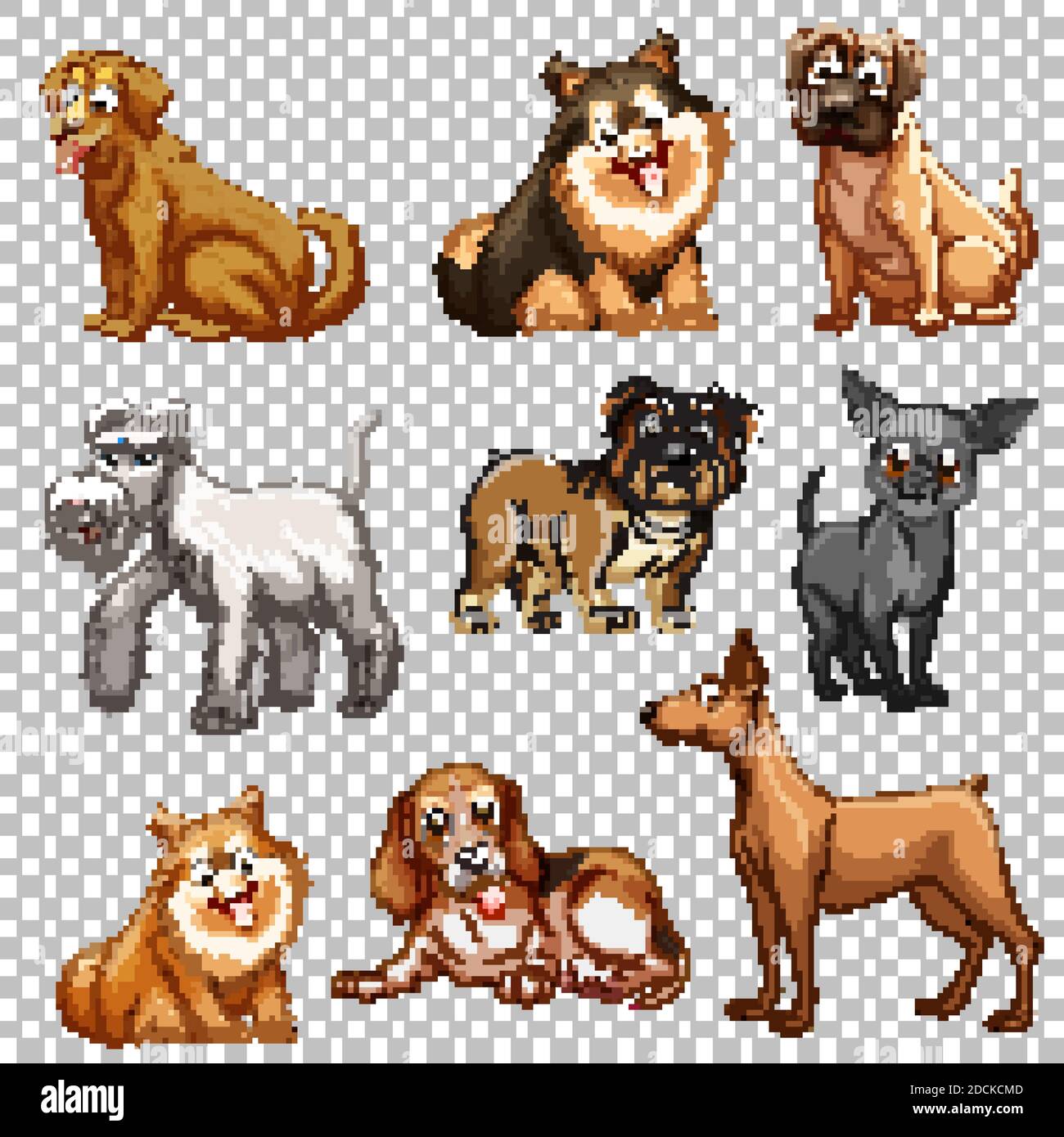 Set of different dogs isolated illustration Stock Vector Image & Art ...