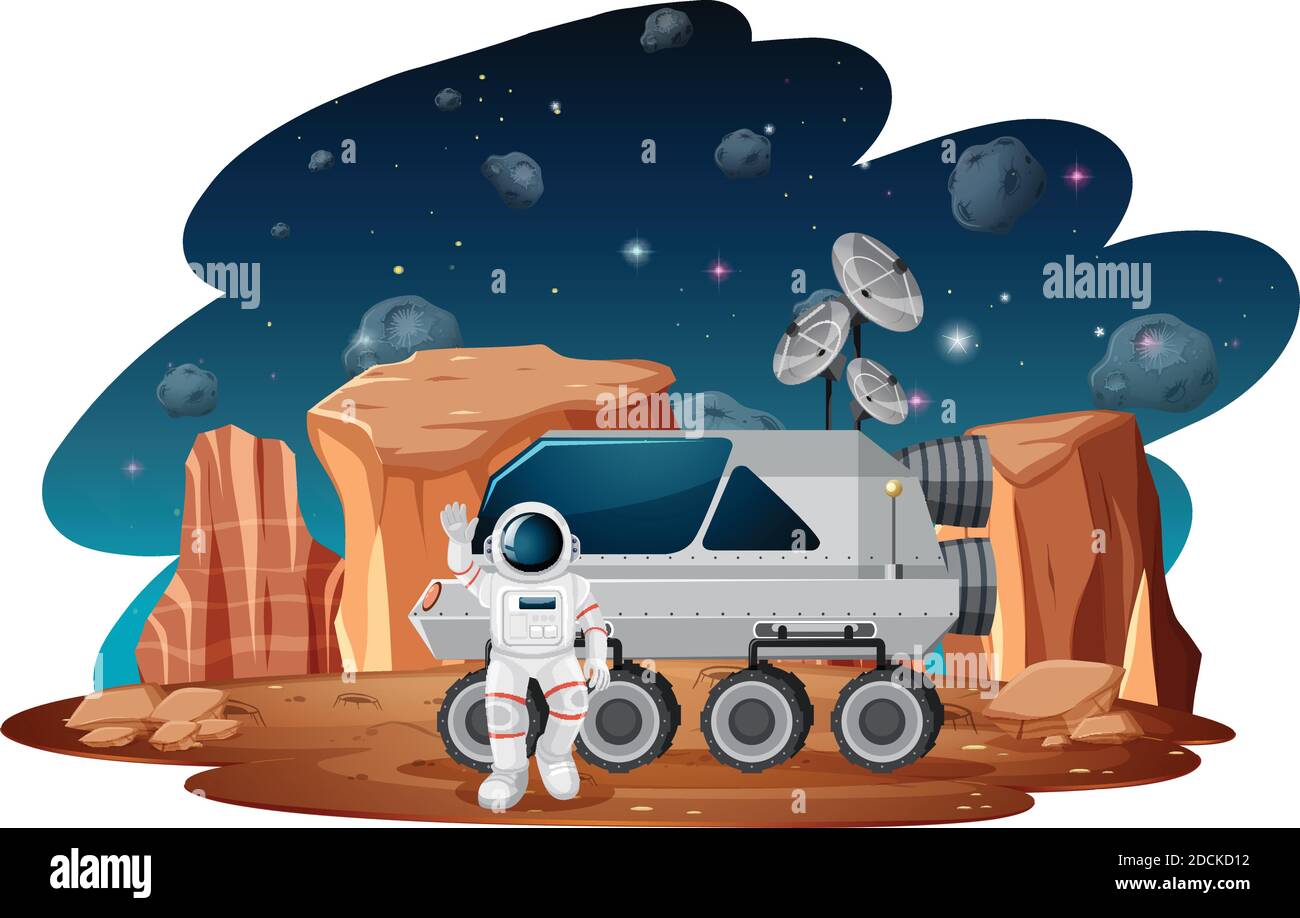 Astronaut in space scene illustration Stock Vector Image & Art - Alamy