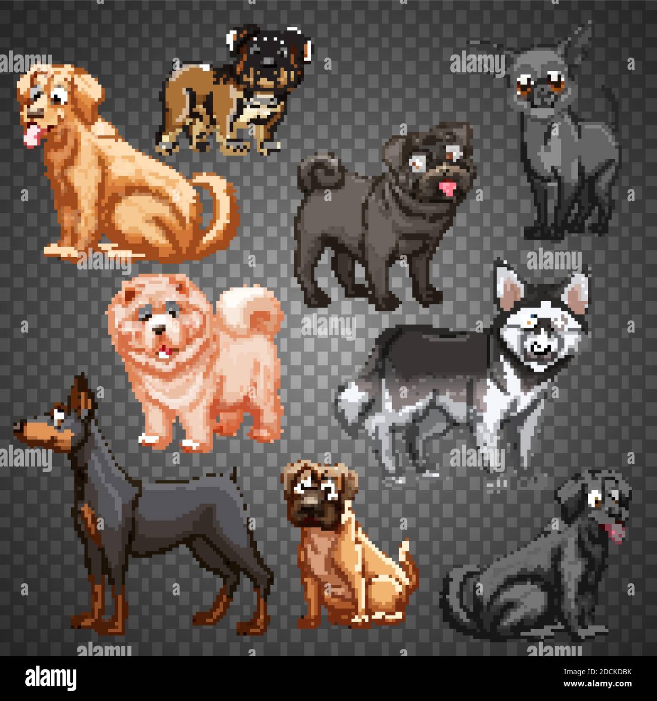 Set of different dogs isolated illustration Stock Vector Image & Art ...