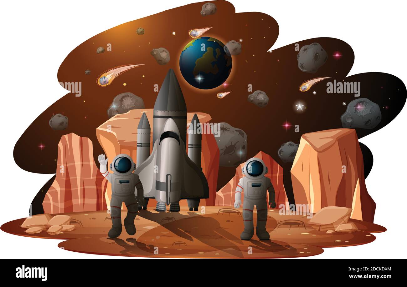 Astronaut in space scene illustration Stock Vector Image & Art - Alamy