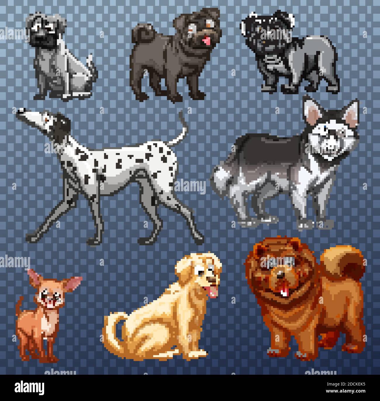 Set of different dogs isolated illustration Stock Vector Image & Art ...