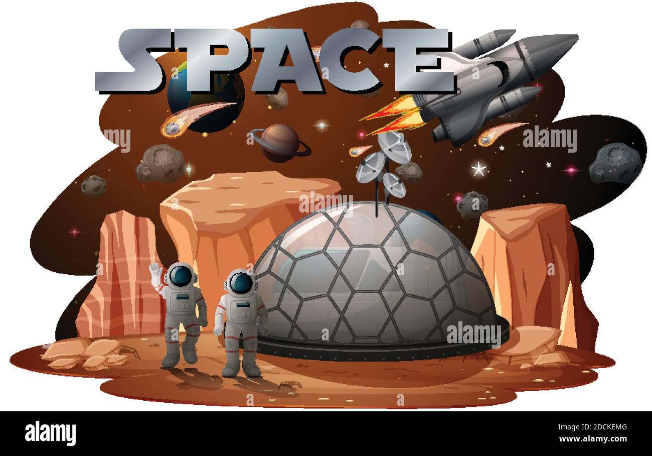 Astronaut in space scene illustration Stock Vector Image & Art - Alamy
