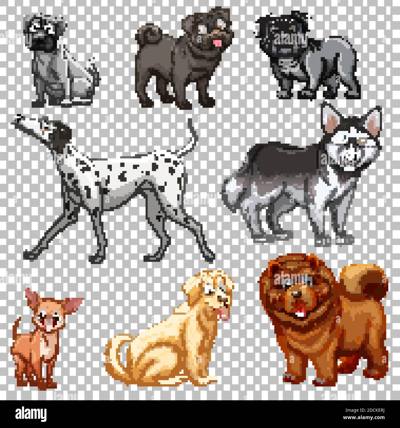 Set of different dogs isolated illustration Stock Vector Image & Art ...