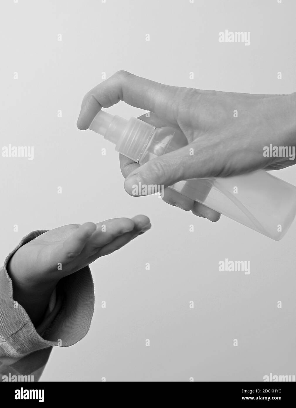 Medical bottle hand sanitizer Black and White Stock Photos & Images - Alamy