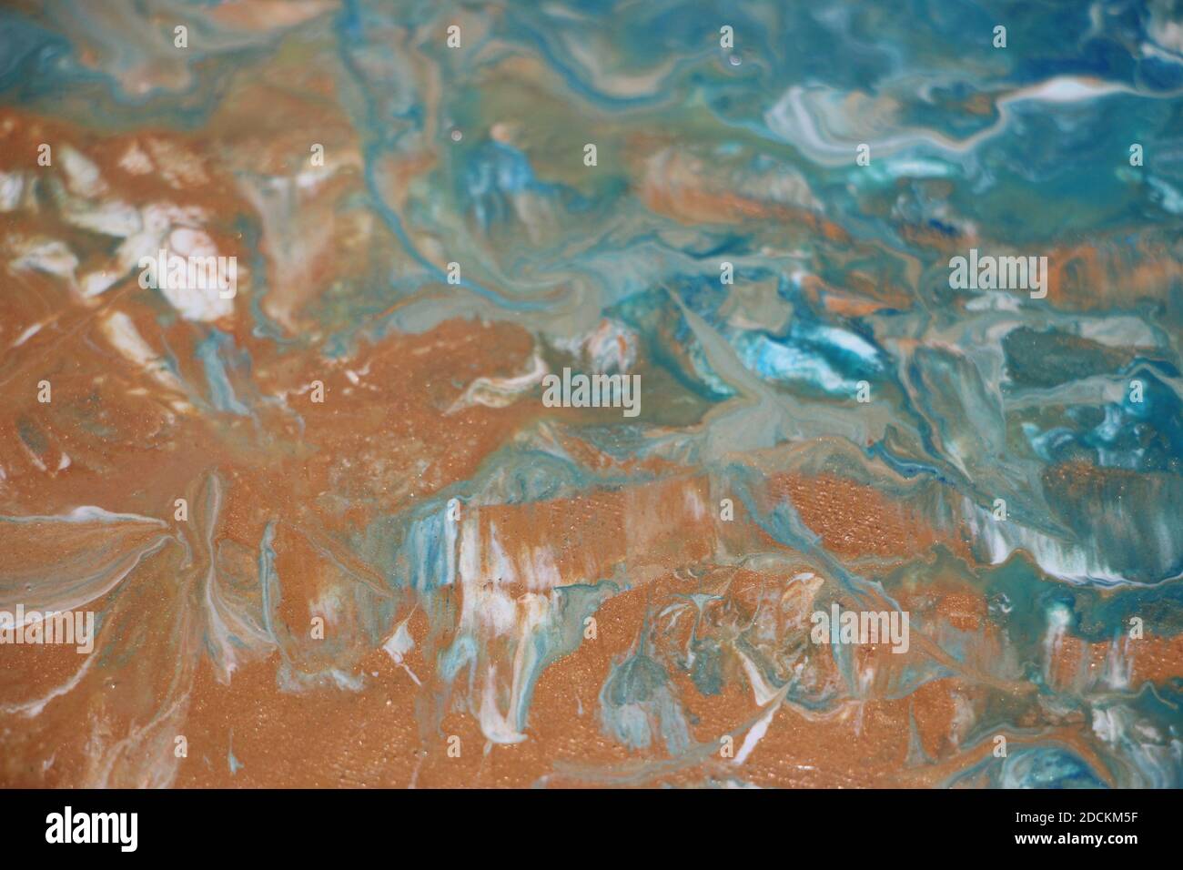 Marbled blue abstract background. Liquid marble pattern. Stock Photo