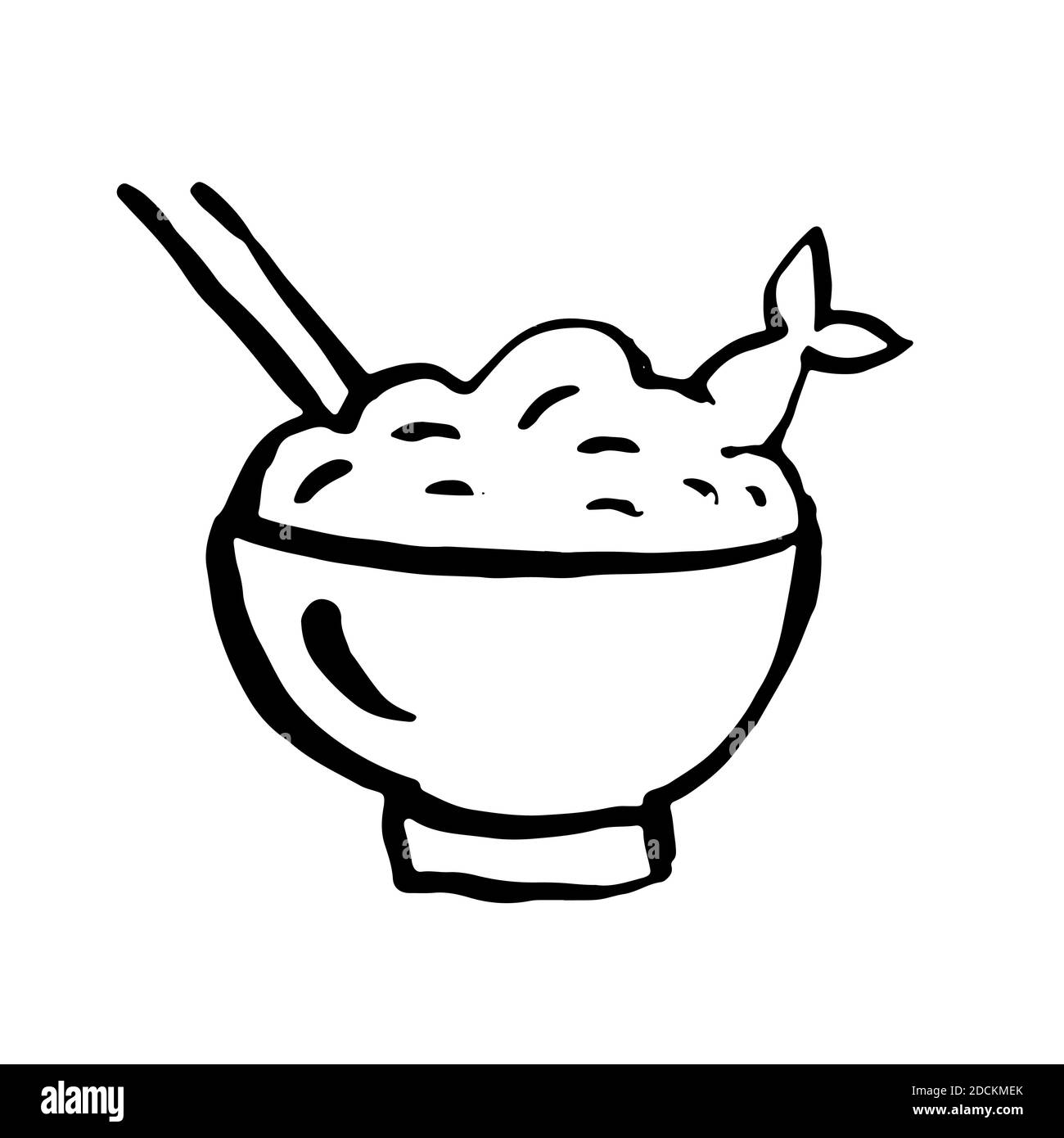 Noodles icon. Ink brush vector illustration. Food flat illustration Stock Vector