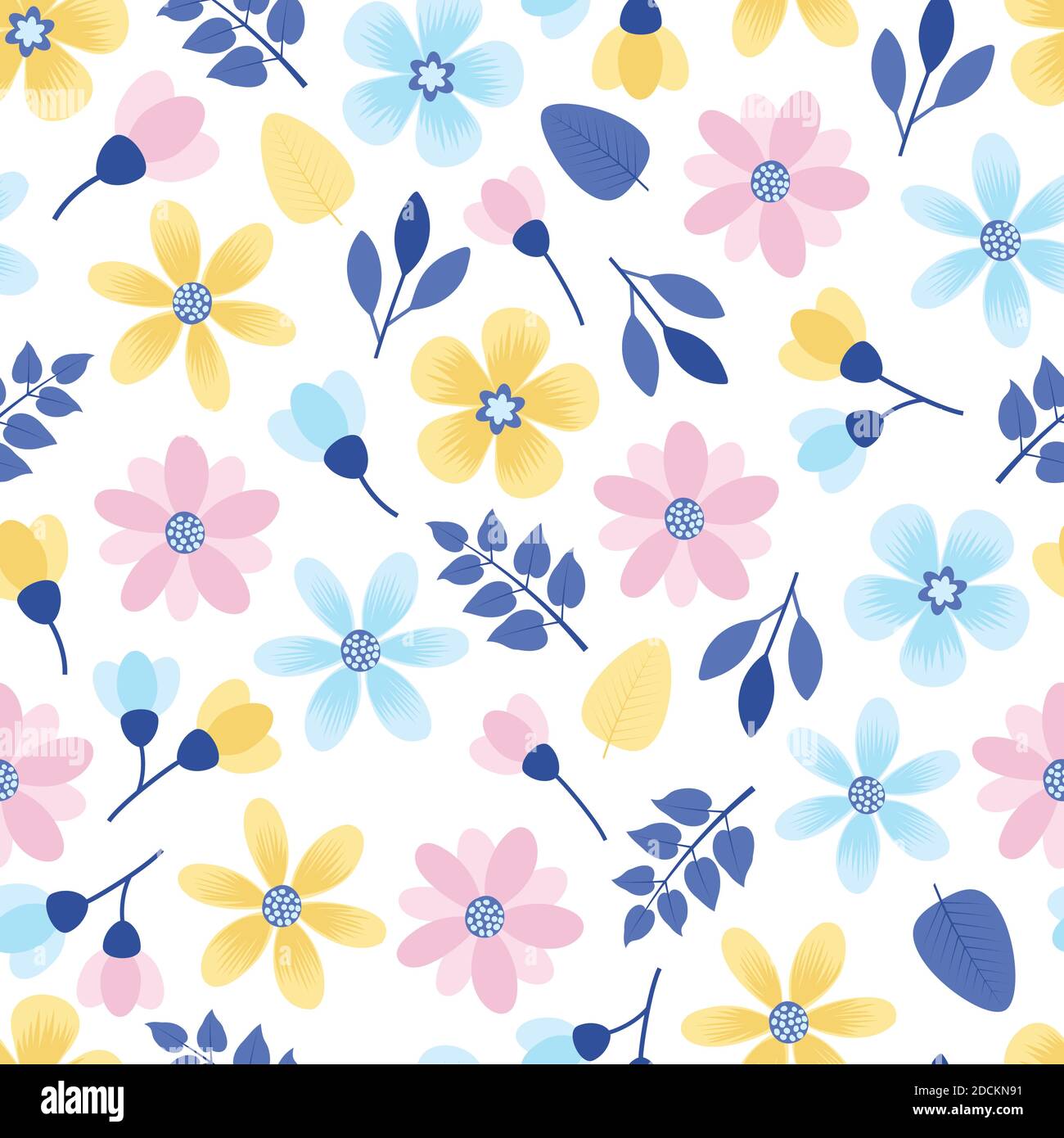 Elegant trendy ditsy floral texture vector repeating pattern