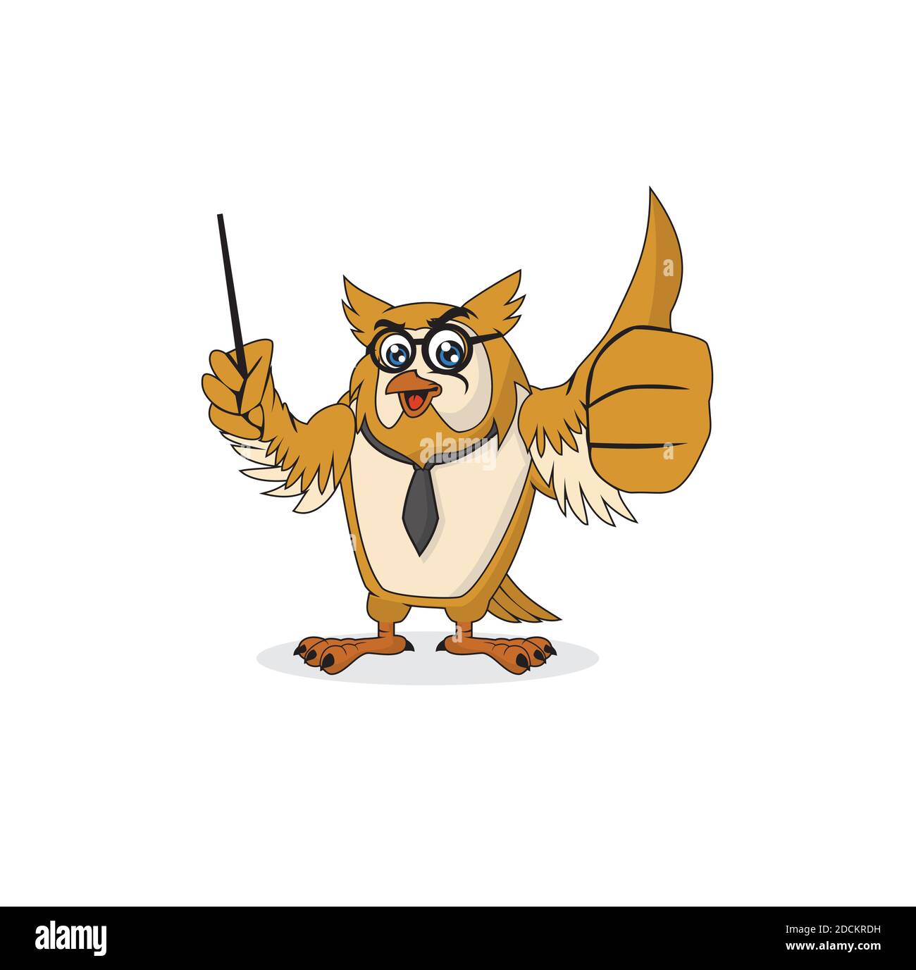 Owl teacher cartoon character design illustration vector eps format , suitable for your design needs, logo, illustration, animation, etc. Stock Vector