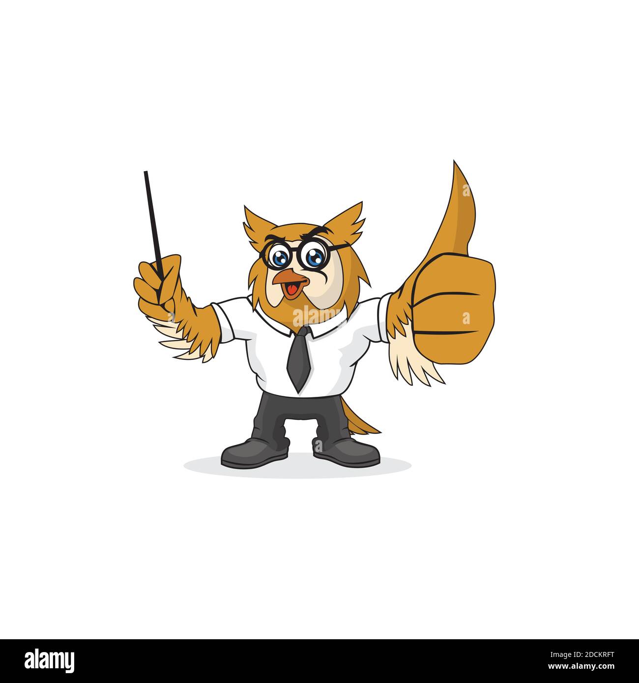 Owl teacher cartoon character design illustration vector eps format , suitable for your design needs, logo, illustration, animation, etc. Stock Vector