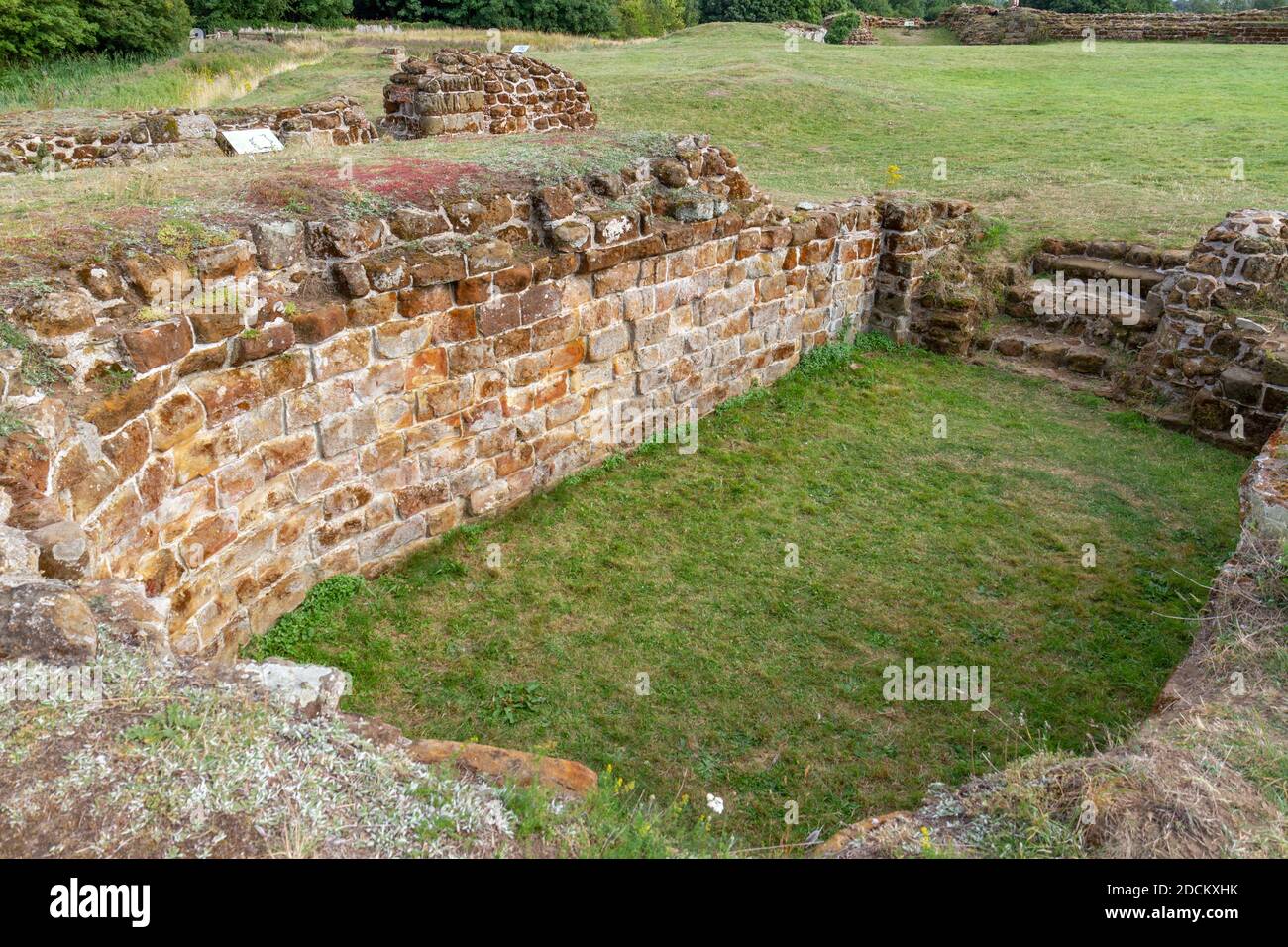 The ruins of the twin tower gatehouses of Bolingbroke Castle, Spilsby, Lincolnshire, UK Stock Photo