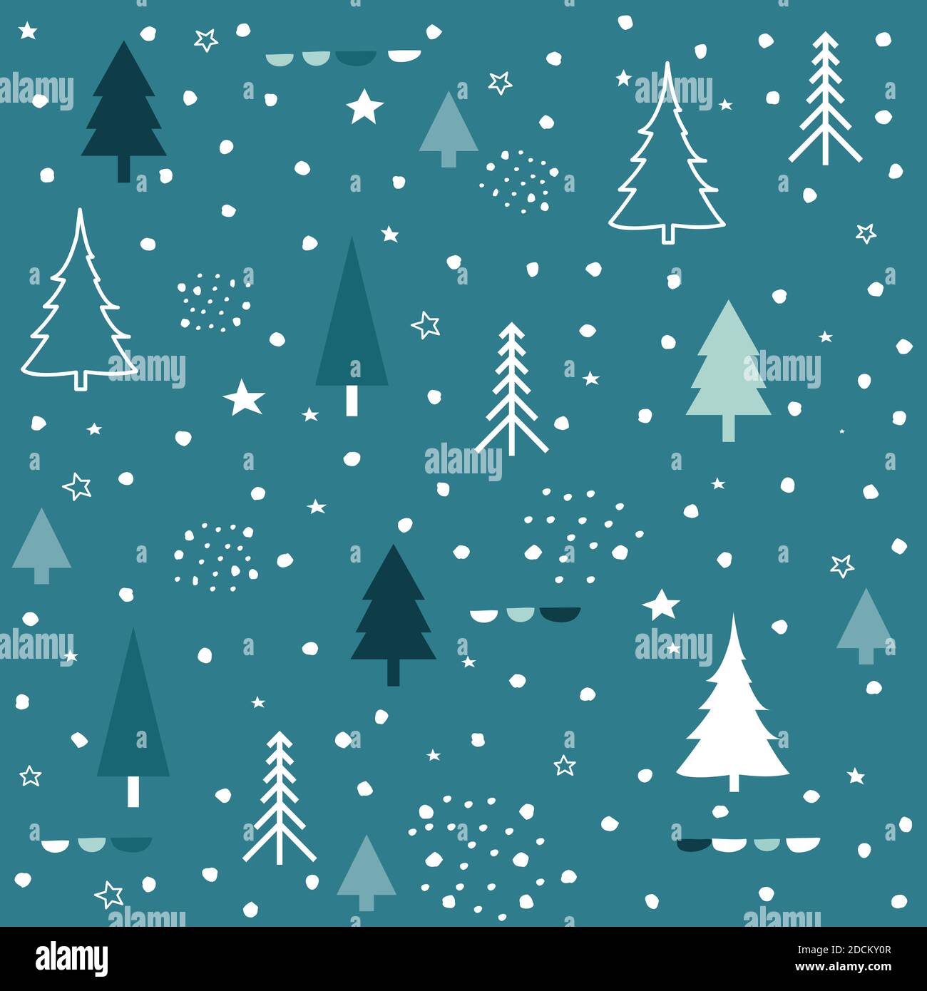Winter forest. Christmas seamless pattern Stock Vector
