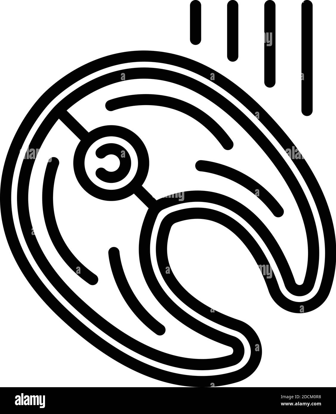 Slice fish smokehouse icon. Outline slice fish smokehouse vector icon ...