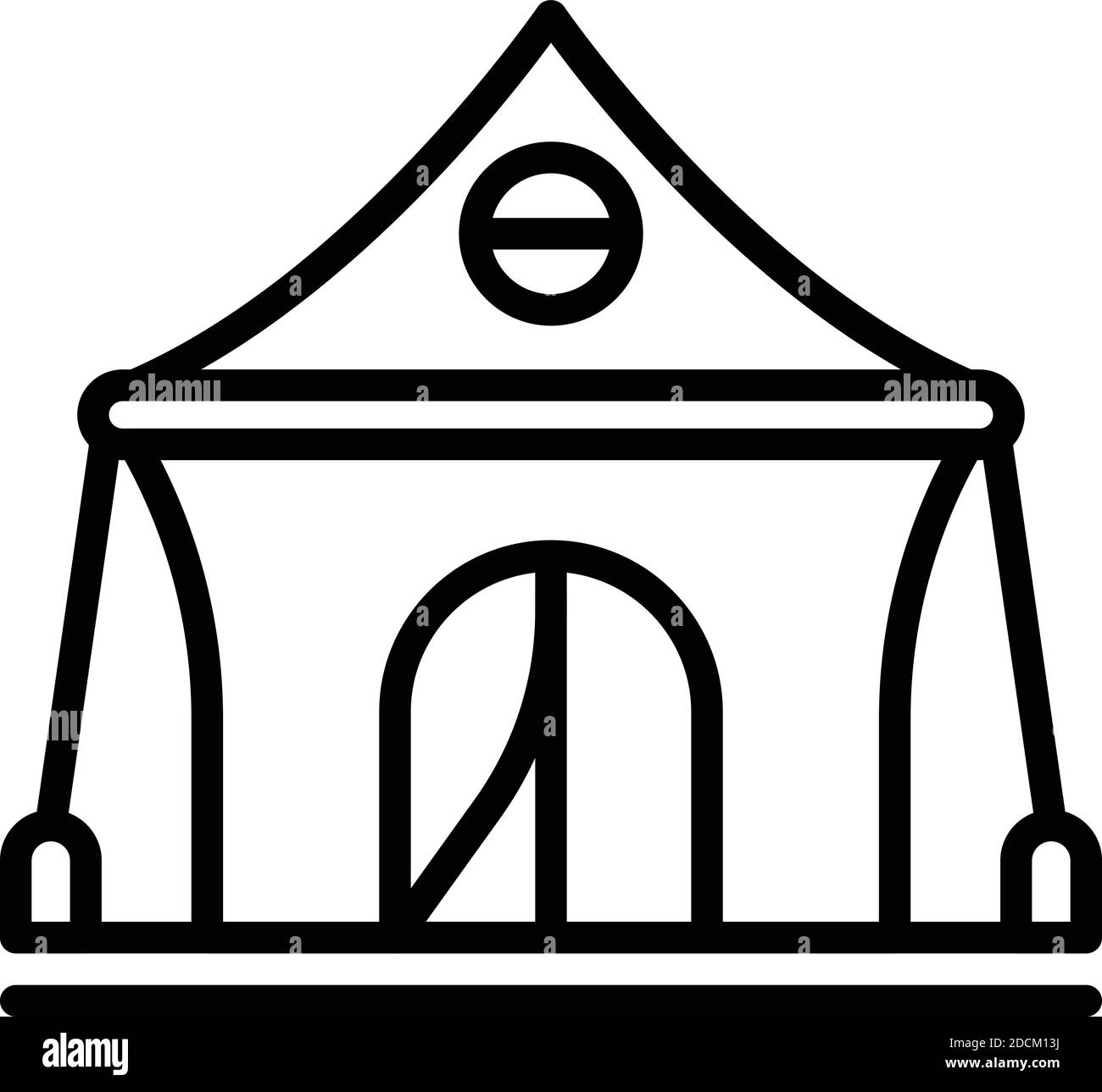 Camp tent icon. Outline camp tent vector icon for web design isolated ...