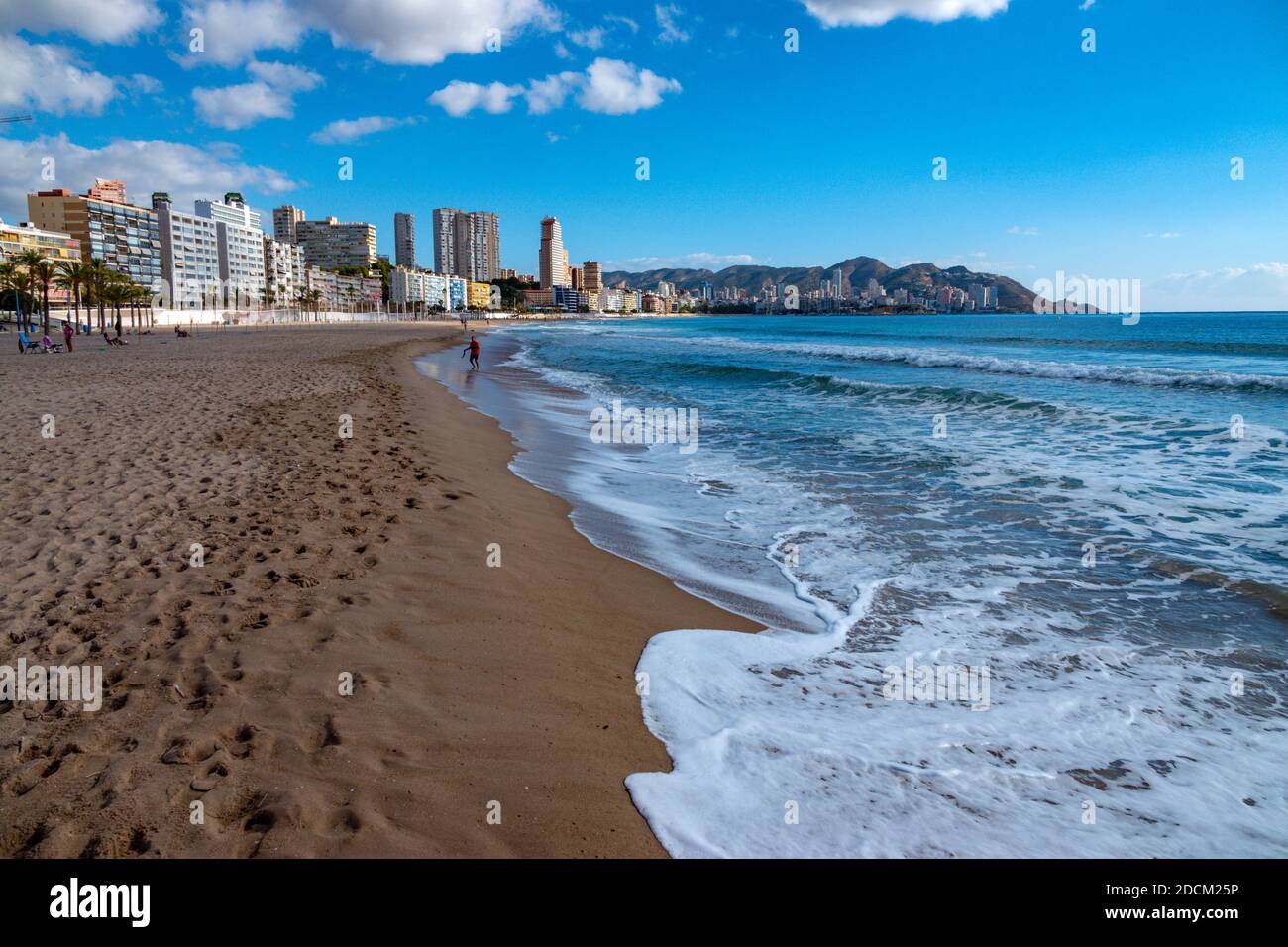 The popular holiday destination and winter sun venue of Benidorm, Costa Blanca, Spain Stock Photo