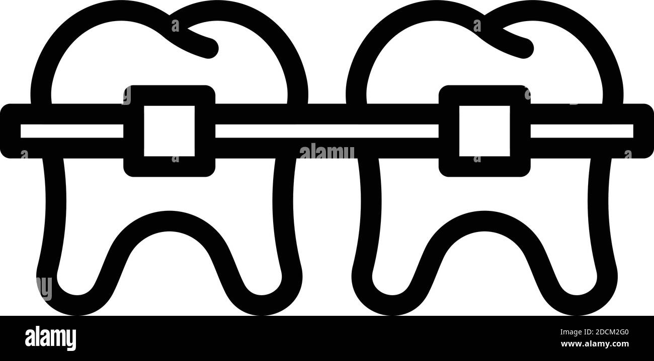 Align braces icon. Outline align braces vector icon for web design isolated on white background Stock Vector