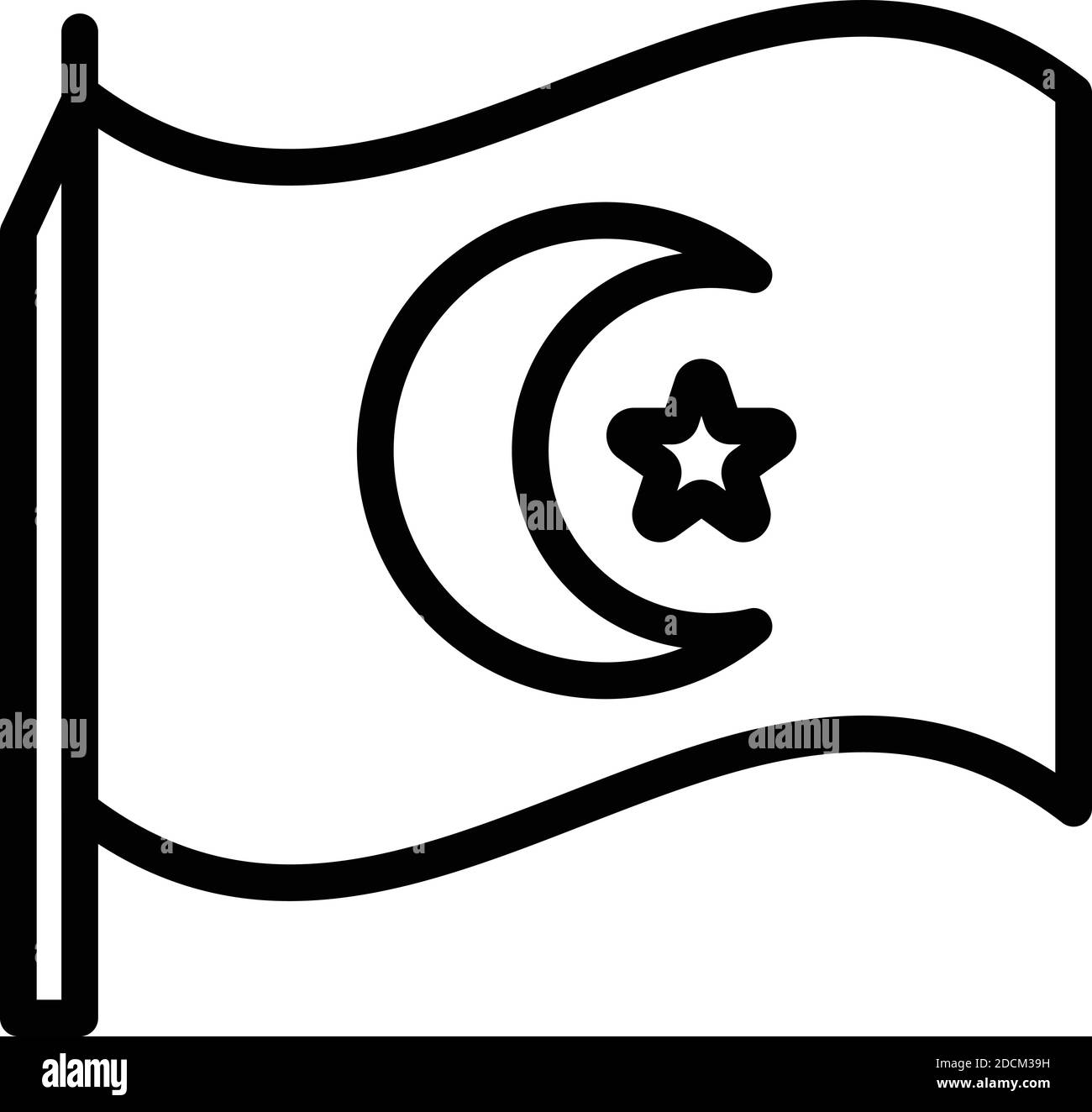 Turkish national flag icon. Outline turkish national flag vector icon