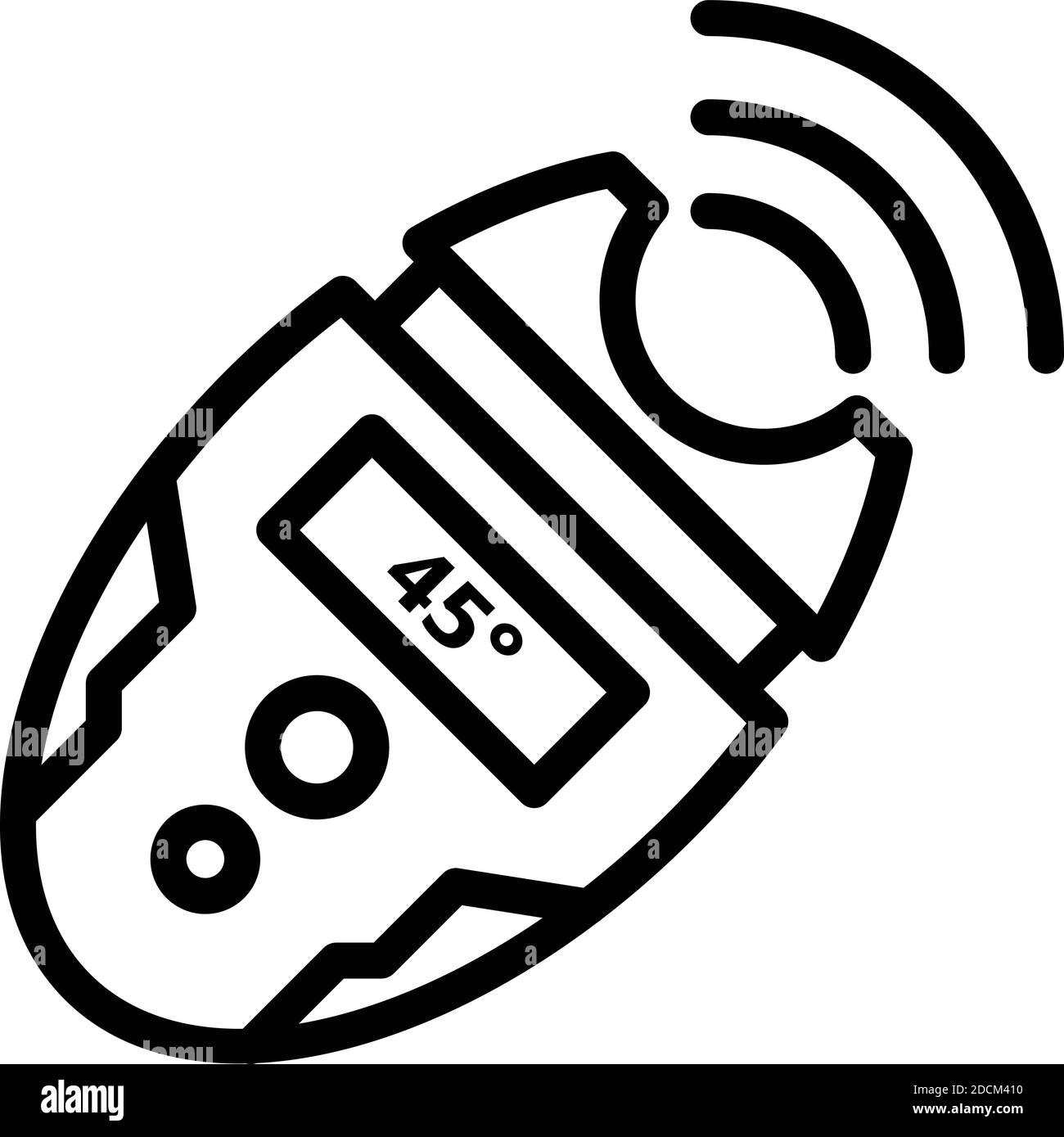 Electric thermometer icon. Outline electric thermometer vector icon for