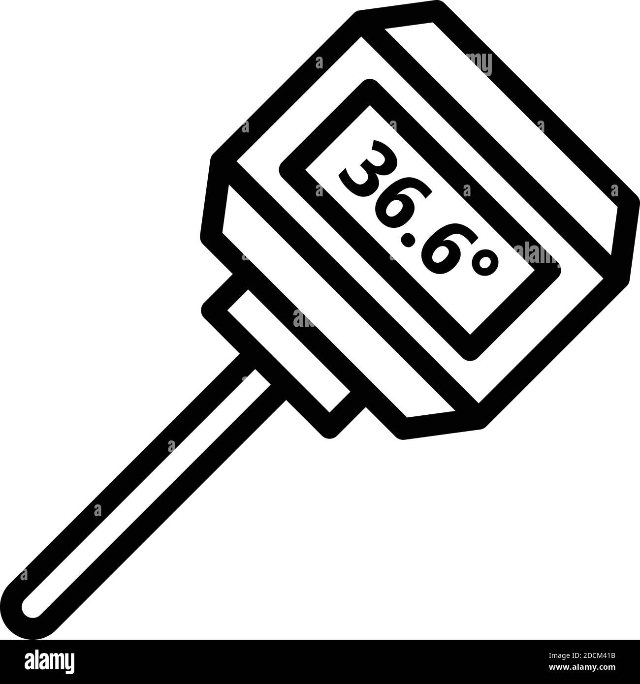 Digital thermometer icon. Outline digital thermometer vector icon for