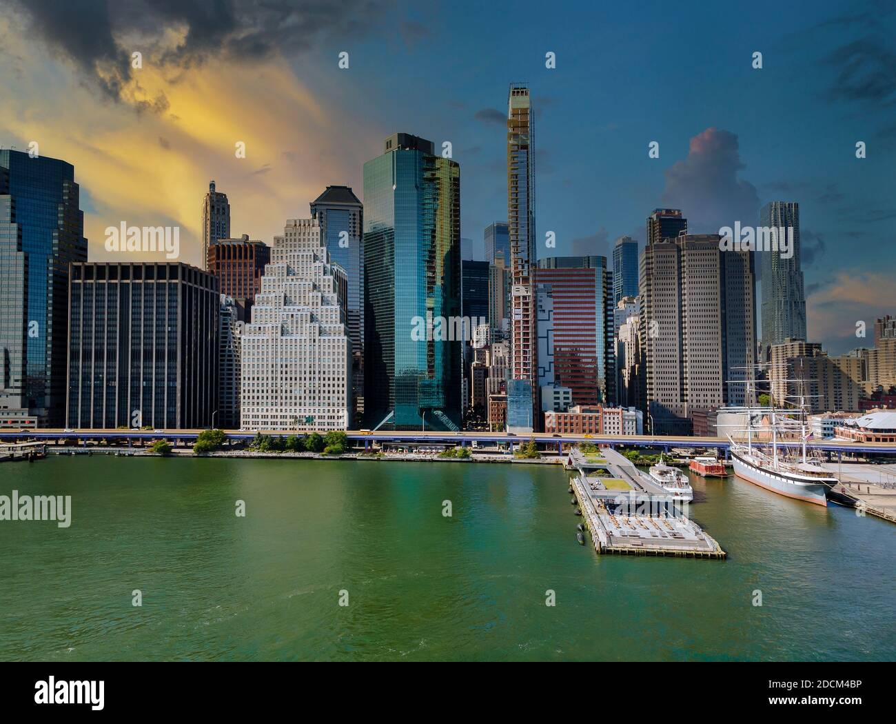 Aerial view of the panoramic landscape large spectacular buildings in