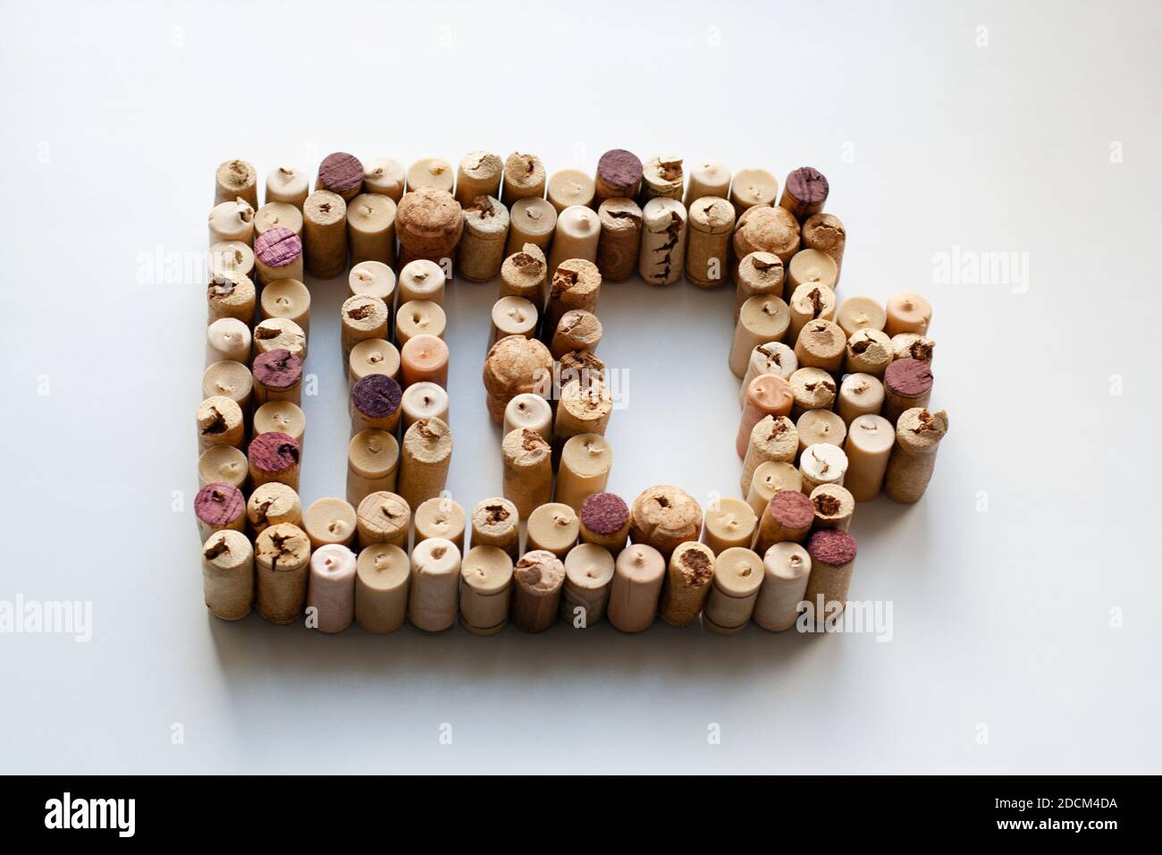 Wine corks battery symbol isolated on white background Stock Photo Alamy