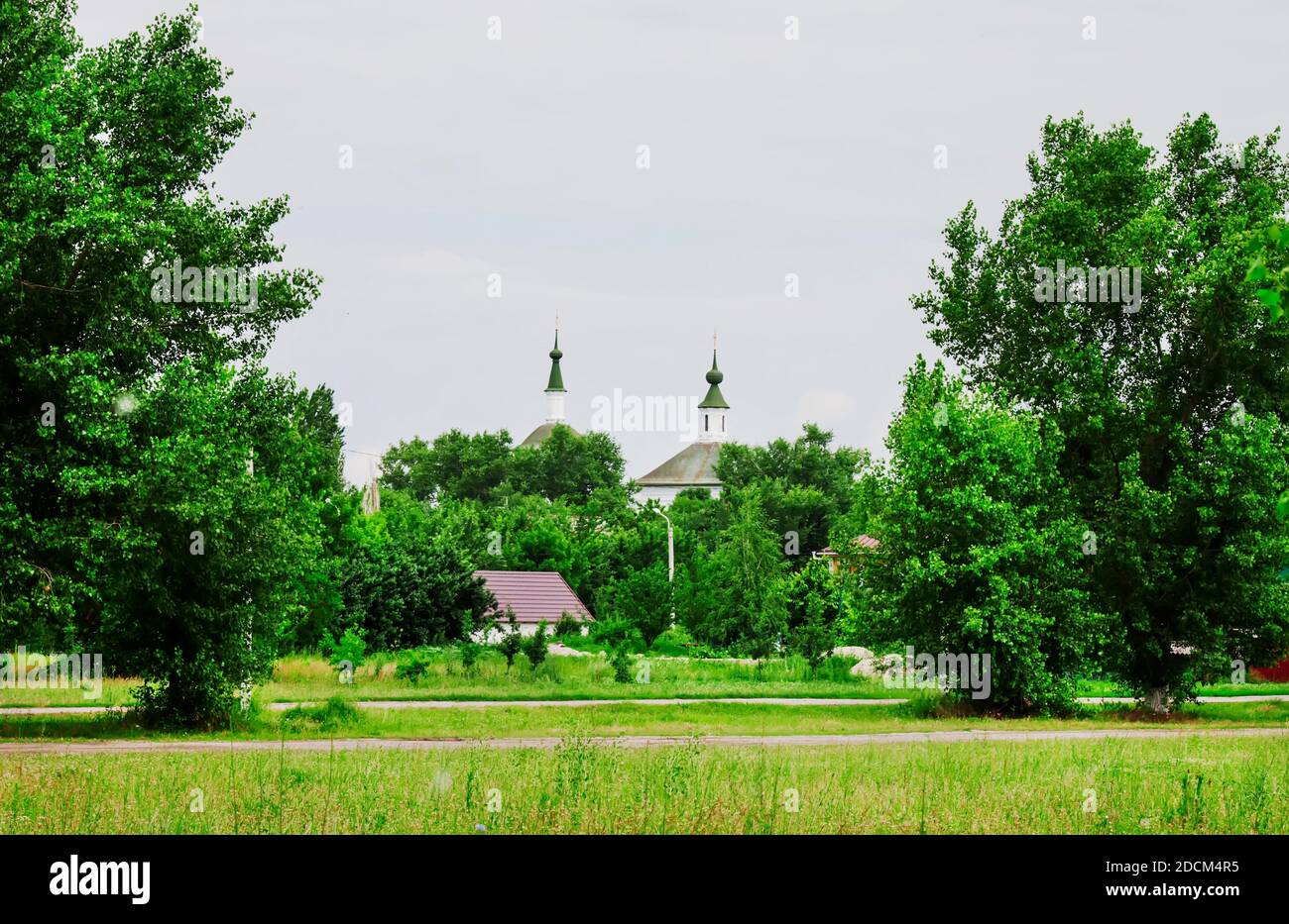Summer landscape, old orthodox church in the Starocherkassk Stock Photo ...