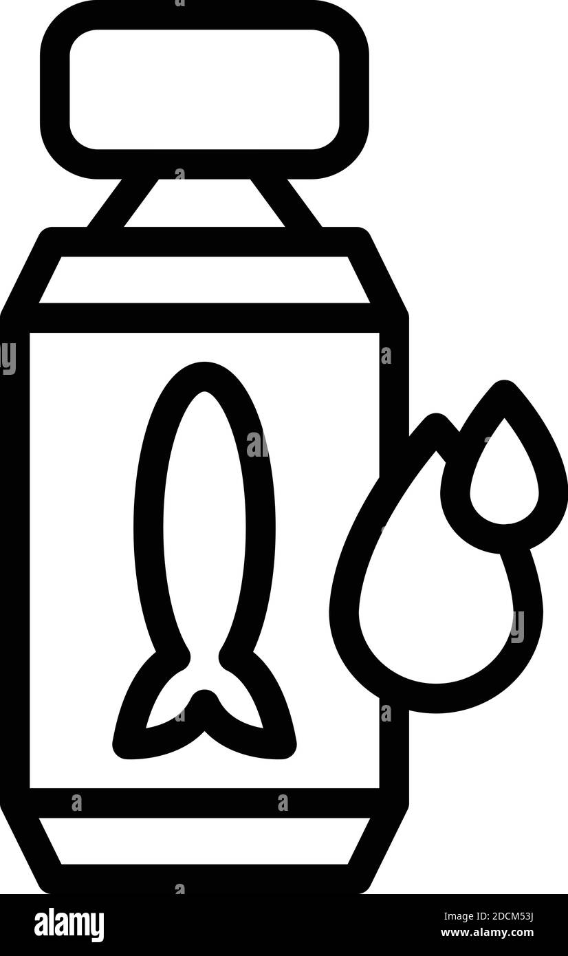 Fish oil icon. Outline fish oil vector icon for web design isolated on ...