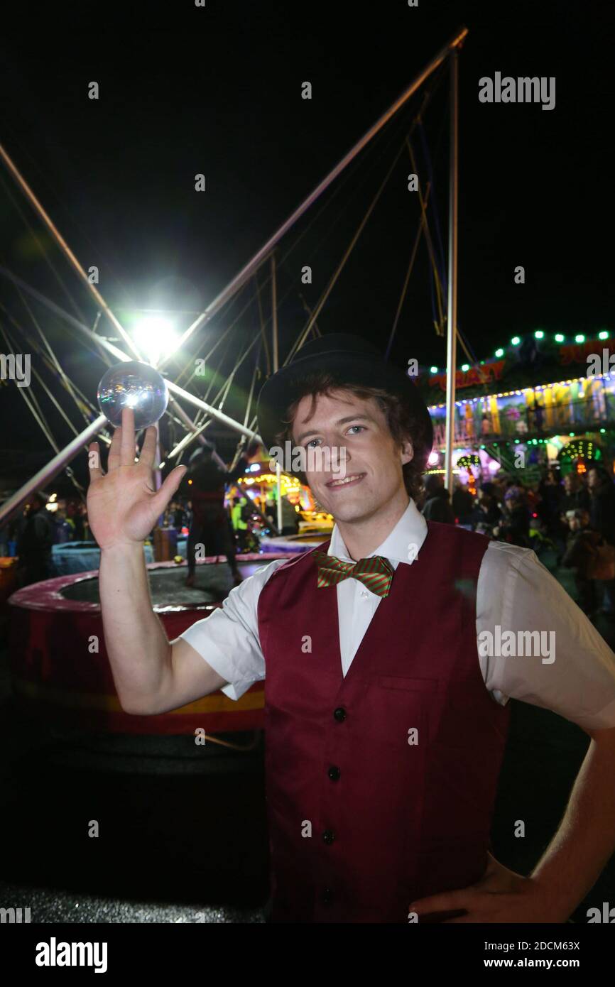 Ayr, Ayrshire, Scotland, UK Fireworks Night at Ayr Racecourse, Magician