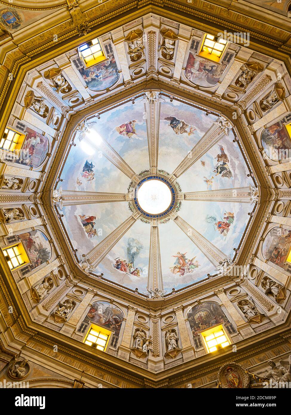Interior of the great dome of the Basilica of Santa Margherita di Montefiascone (Italy) Stock Photo