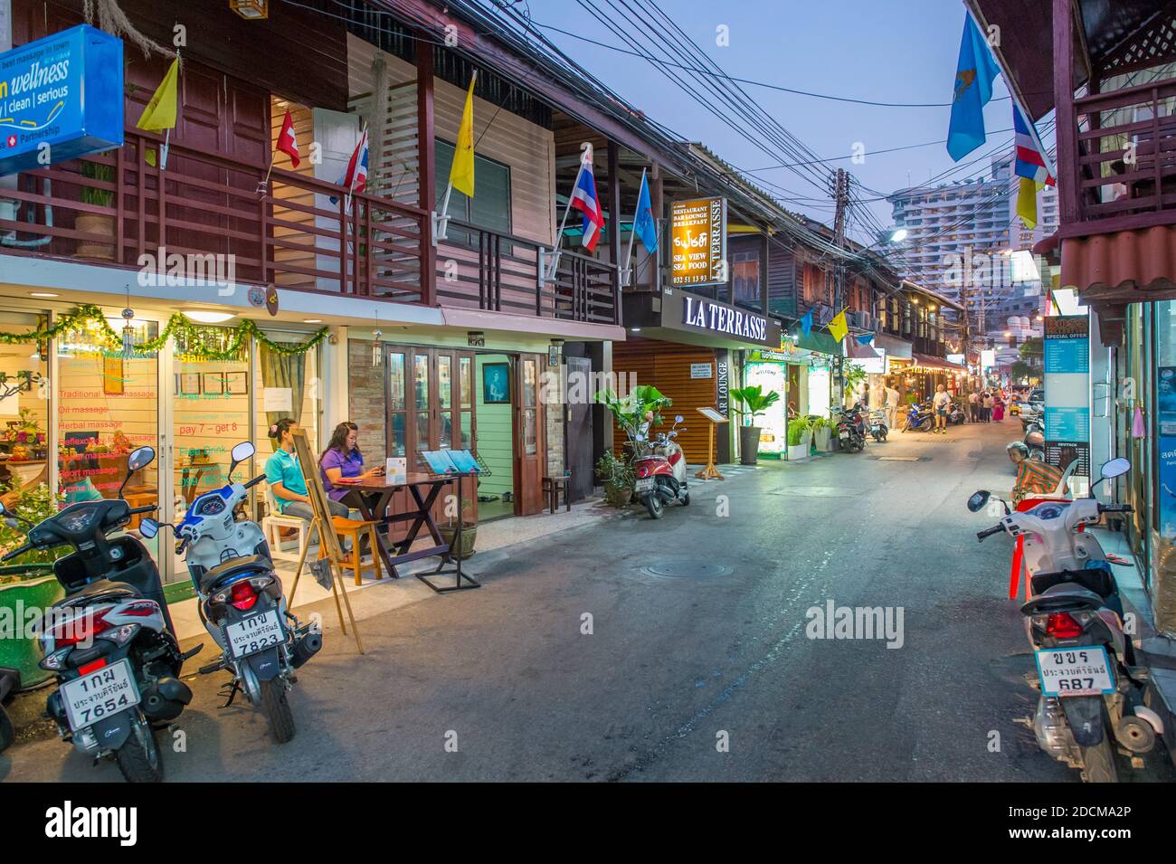 Urban scene by night from Hua Hin. Hua Hin is one of the most popular