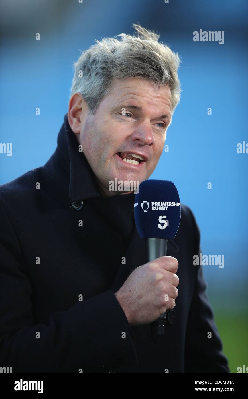 TV Presenter Mark Durden-Smith before the Gallagher Premiership match at the Ricoh Ar ena, Coventry Stock Photo