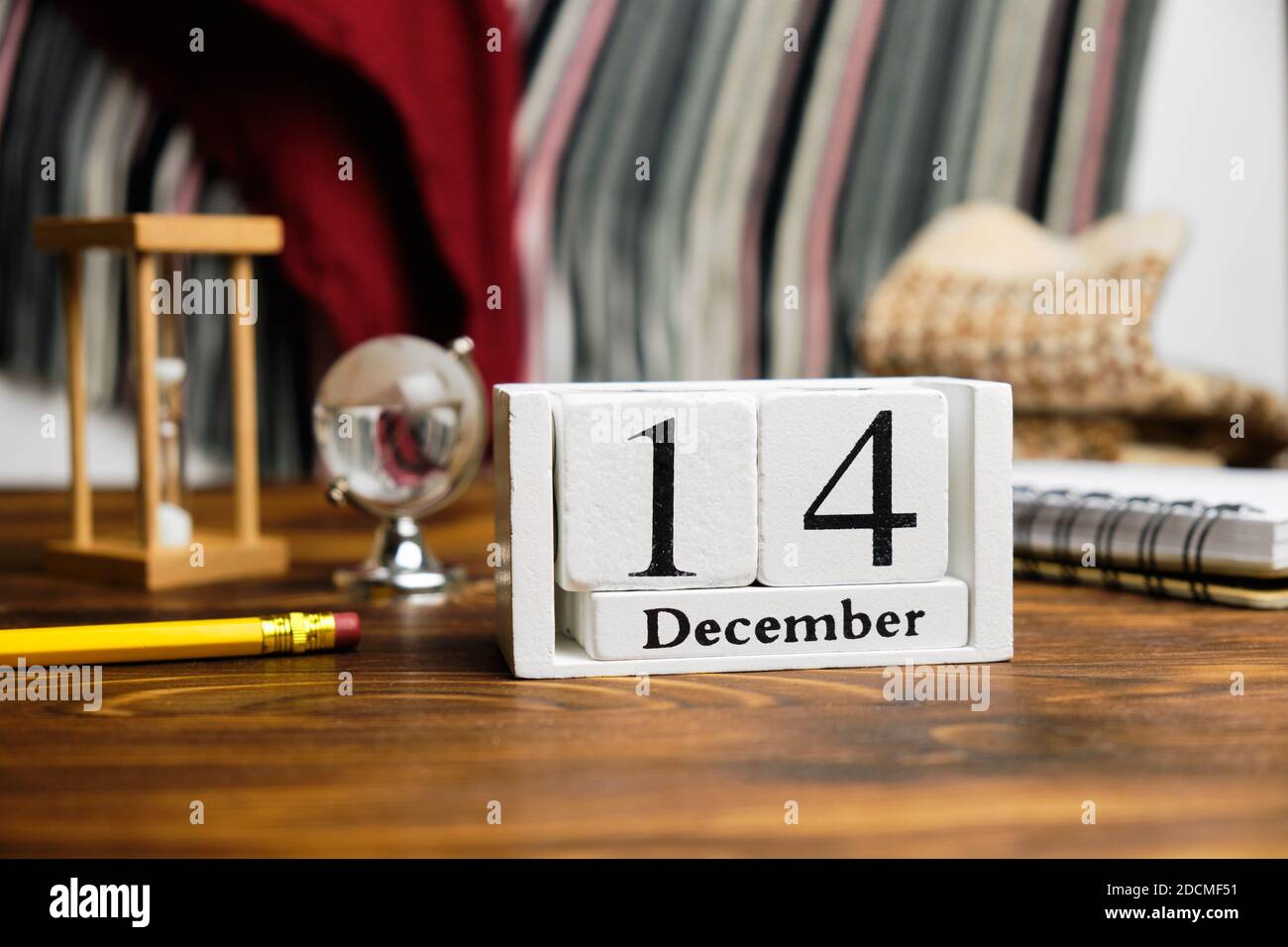 fourteenth day of winter month calendar december. Stock Photo