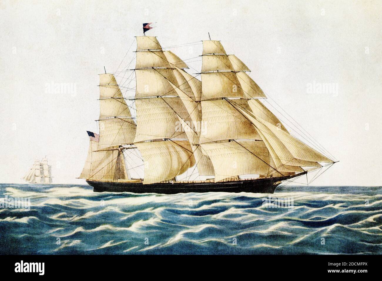 Clipper Ship 'Flying Cloud' E Brown Jr publisher N Currier 1852 Stock Photo