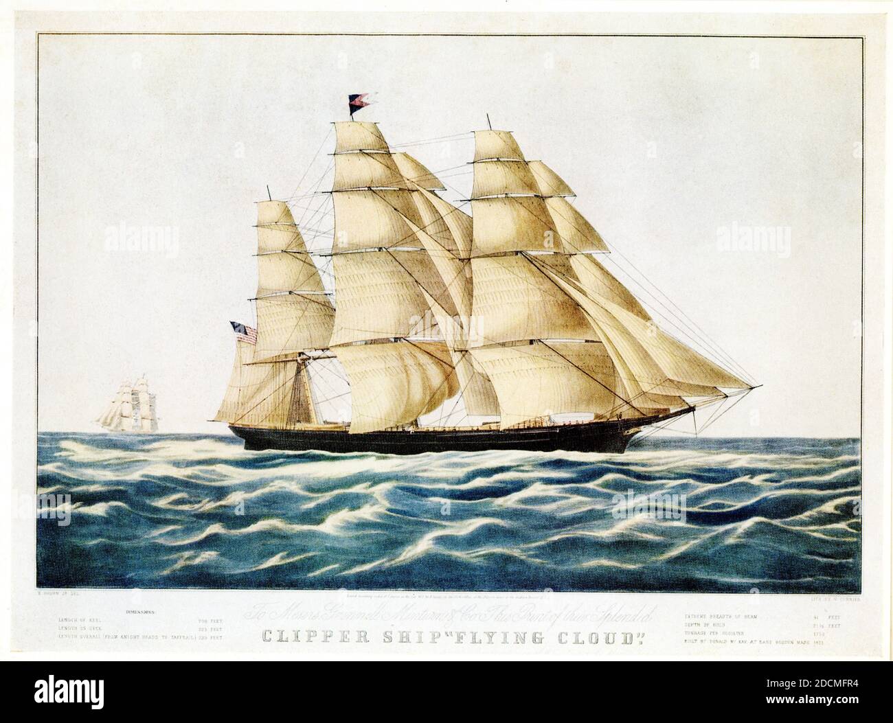 Clipper Ship 'Flying Cloud' E Brown Jr publisher N Currier 1852 Stock Photo