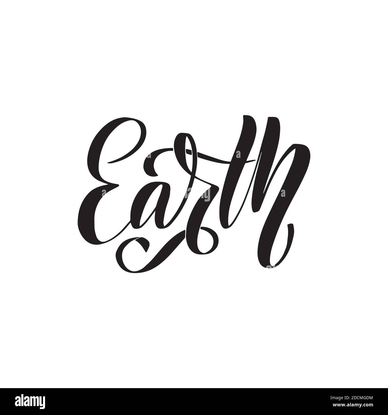 Earth handwritten lettering.Earth typography vector design template Stock Vector