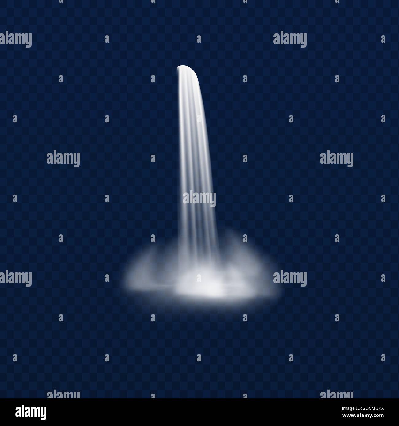 Falling isolated waterfall or fluid splash on transparent background ...