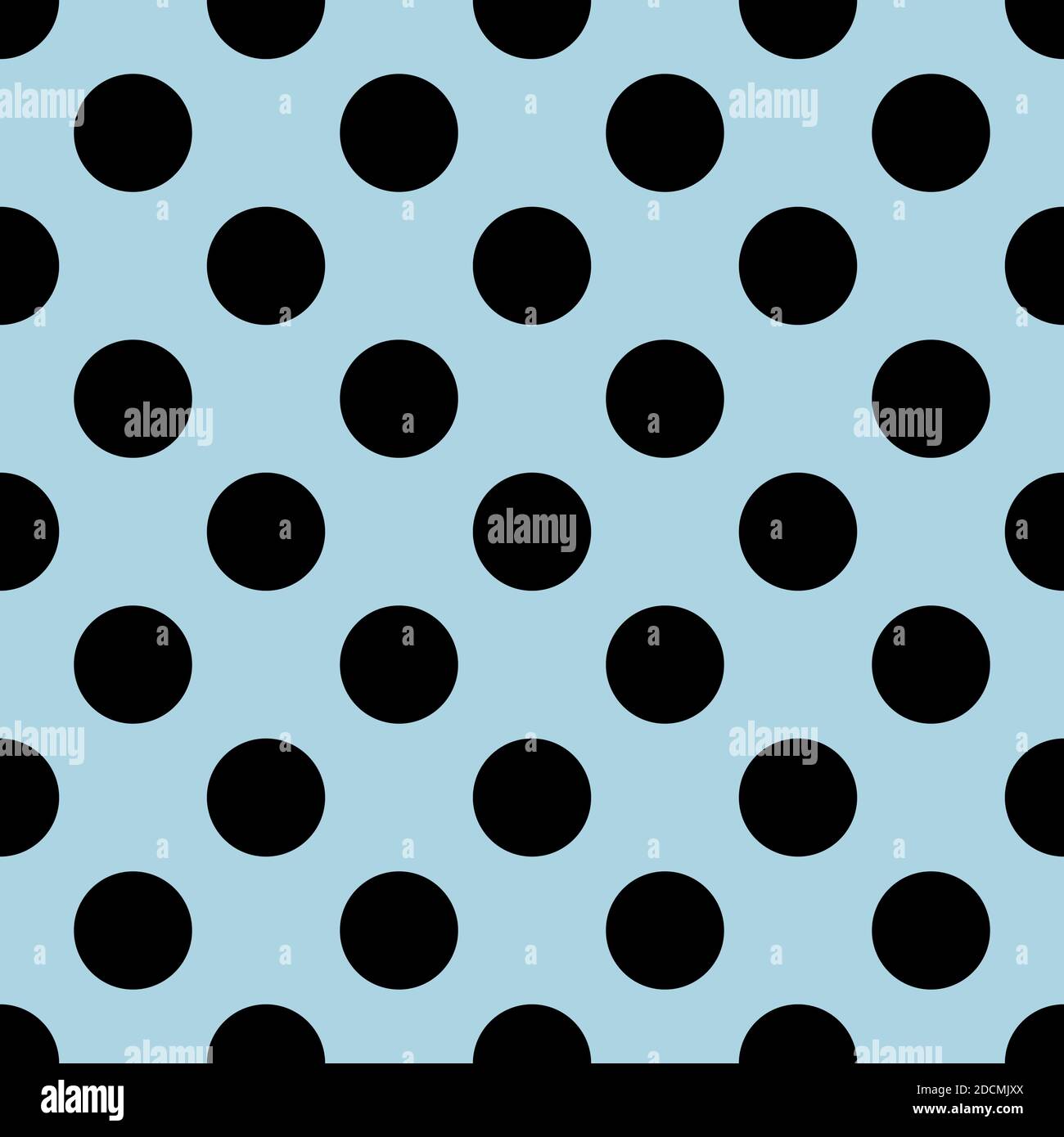 Tile vector pattern with black polka dots on a pastel blue background ...