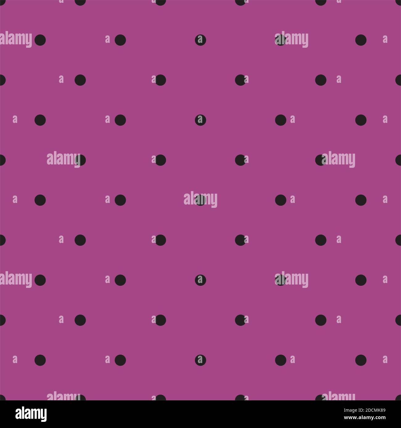 Tile vector pattern with black polka dots on lavender violet background ...