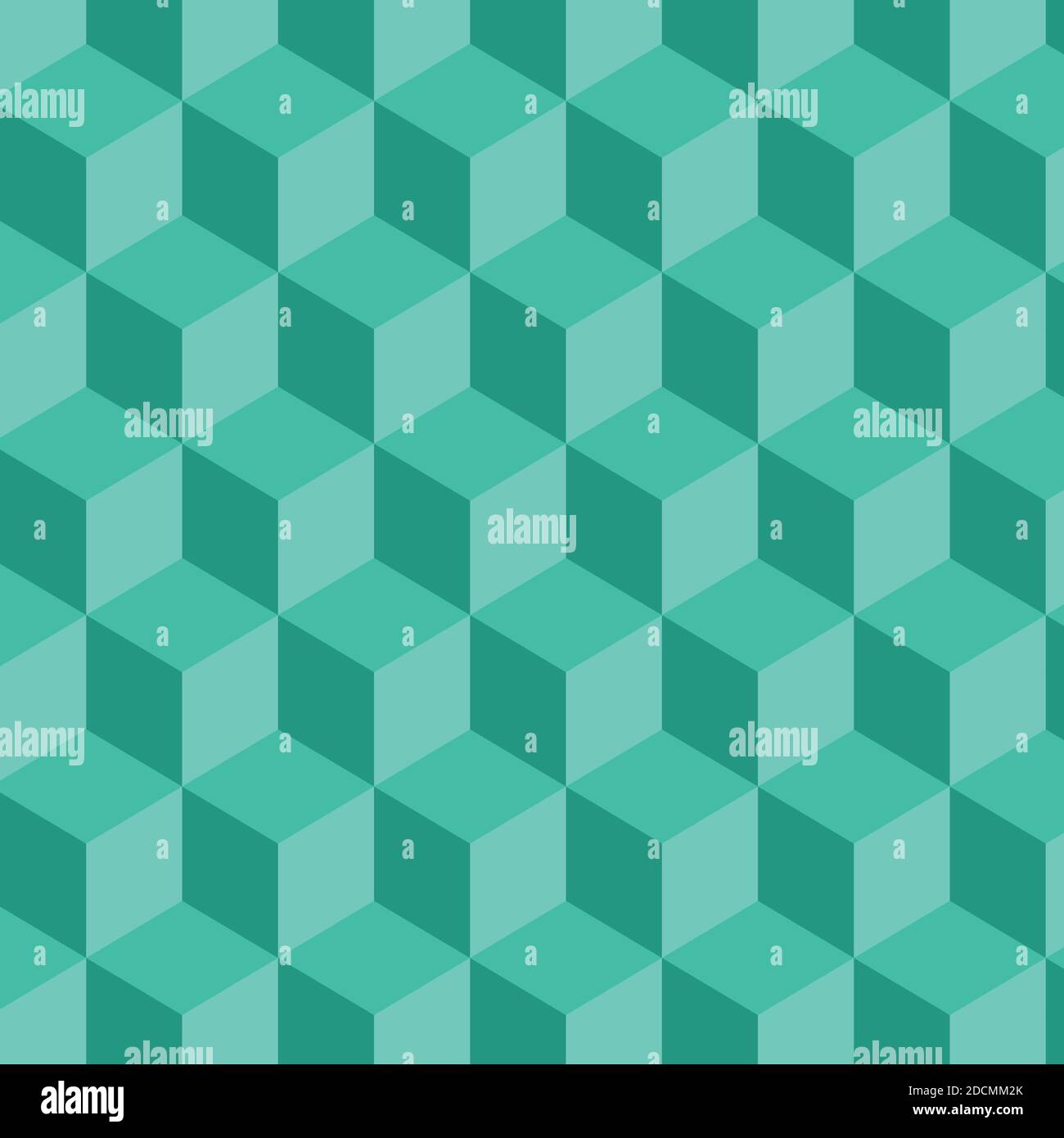 Abstract background of geometric cubes patterns. Vector image. Green